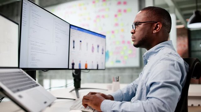 Man Developing Ecommerce Software As Web Developer