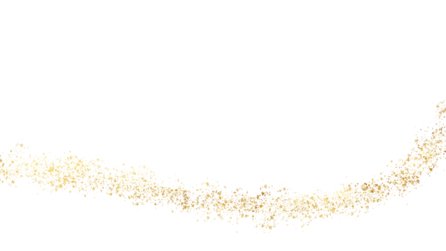 luxurious golden foil stain sparkle border on  transparent background,