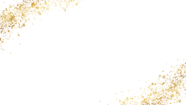 gold sparkle border on transparent background