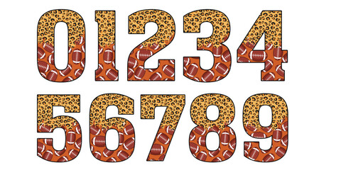 Sublimation american football number with leopard