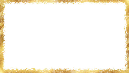 luxurious golden foil stain sparkle border on  transparent background,