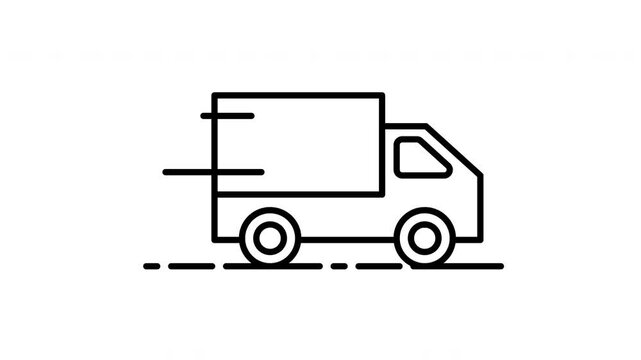 White Delivery Van Animation Prores Alpha Channel 4K 60FPS Motion Graphic