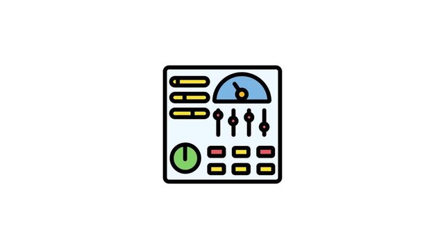 Audio Control Panel Icon Animation Simple vector design for adjusting sound levels and settings