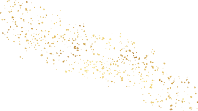 gold sparkle border on transparent background