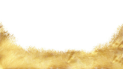 golden  glitter particle sparkle border on transparent background 
