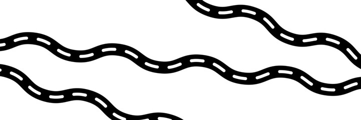 turning road icon vector illustration design template. Winding road. Traveling along a curved highway. Background of the road to the horizon in perspective.