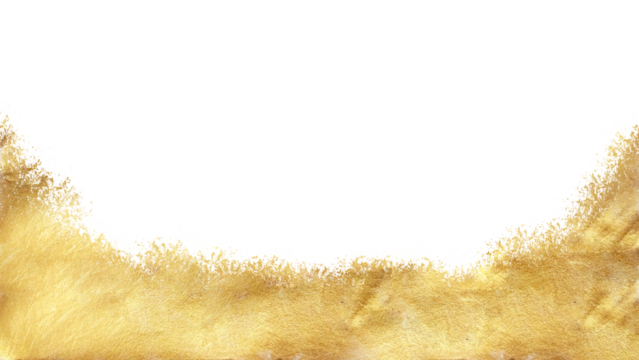 golden  glitter particle sparkle border on transparent background 