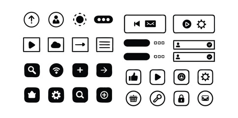 Digital Interface & App UI Icons Pack | Web, Mobile, Dashboard, and Settings Vector Set | Minimal Line & Solid Style