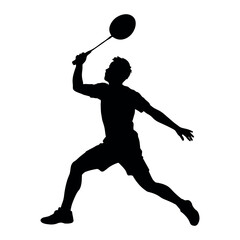 Badminton players playing racket 