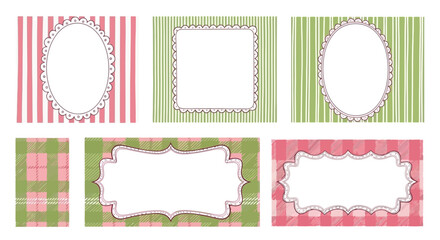 Set of pastel frames and backgrounds for design elements, ideal for invitations and decorations