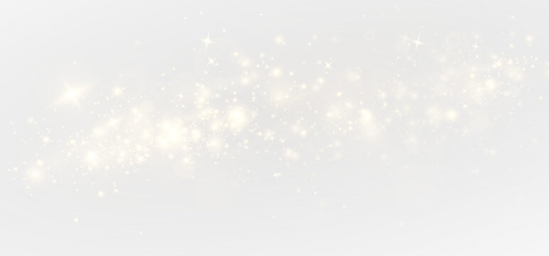 Golden sequins glow with many lights. Glittering dust. Luxurious background of golden particles.