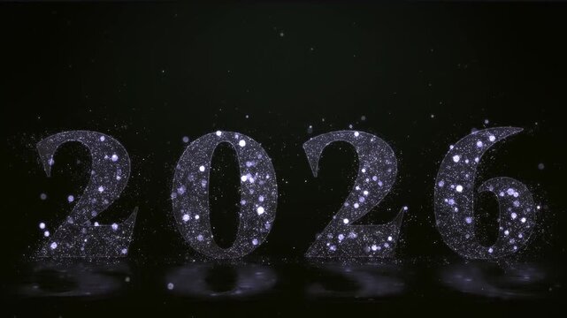 happy new year 2026 background participle luxury text 4k