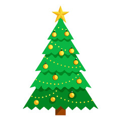 Classic Christmas Holiday Tree Vector Illustration