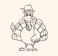 Festive Cartoon Turkey Illustration