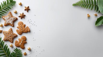 Beautiful Christmas gingerbread cookies with icing and festive decorations perfect holiday treats for seasonal celebrations and home baking enjoyment