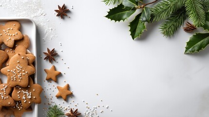 Beautiful Christmas holiday decorations featuring gingerbread cookies festive baking cozy winter treats seasonal aroma and traditional holiday celebration