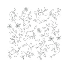 Elegant floral vine design with delicate flowers and leaves, perfect for invitations