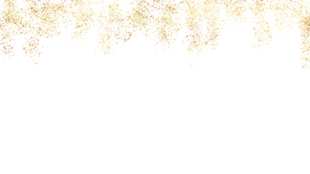 elegant golden abstract texture sparkle splatter border on transparent background,