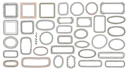 Elegant Hand-Drawn Frames Collection Decorative Borders and Picture Outlines for Creative Design Projects