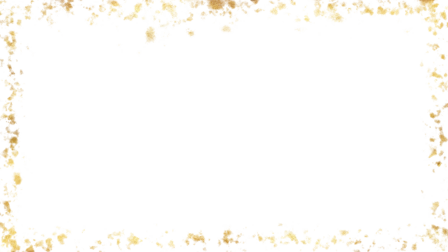 elegant golden abstract texture sparkle splatter border on transparent background,