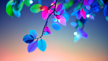 abstract leaves wallpaper for desktops, Generative AI