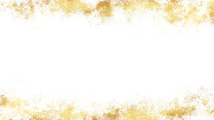 golden  glitter particle sparkle border on transparent background 