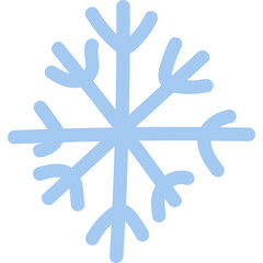 Light Blue Snowflake Graphic Element Isolated on Transparent Background Winter Season Cold Weather Snowfall Celebration