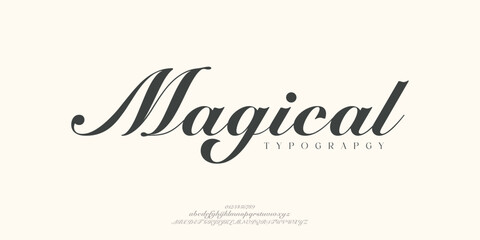 Elegant Font Uppercase Lowercase and Number. Classic Lettering Minimal Fashion Designs. Typography modern serif fonts regular decorative vintage concept. vector illustration

