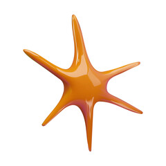 3D vector abstract orange star shape, design element