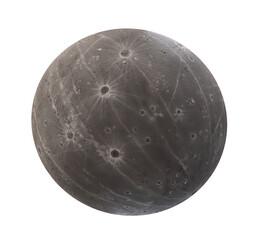 planet mercury on white, isolated