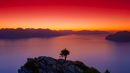 sunset over the beach landscape, Generative AI