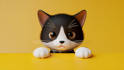 fluffy cat with cute expressions, Generative AI