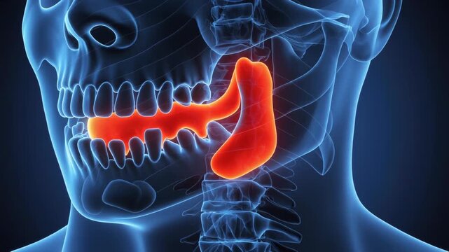 Submandibular Gland Anatomy 3D Medical Animation of Human Jaw and Salivary Gland
