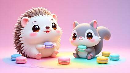 two animals sharing their food : "Sharing is Caring" , Generative AI