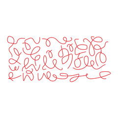 Love themed greeting card with decorative text illustration