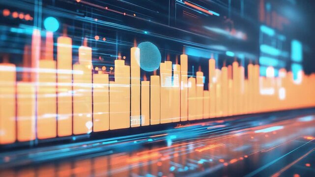 Dynamic financial market analysis with modern digital interface visualisations design - Powered by Adobe