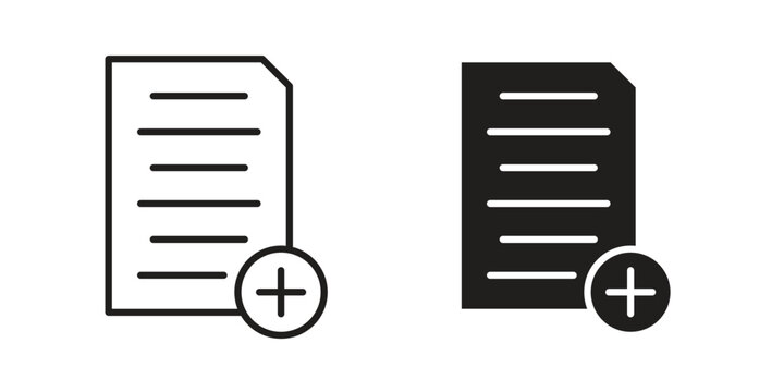 Add document icon for template. Icon vector graphic set