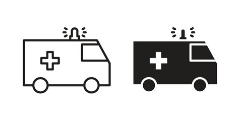 Fototapeta premium Ambulance icon for template. Icon vector graphic set