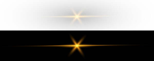 bright golden flare with radiant starburst and glowing rays, PNG illustration