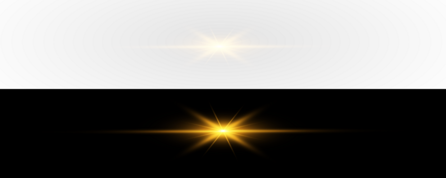 bright golden flare with radiant starburst and glowing rays,  PNG illustration - Powered by Adobe