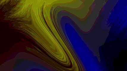 Dynamic abstract art showcasing a mesmerizing swirl of vibrant golden yellow, deep sapphire blue, and rich crimson liquid forms, creating a captivating modern flow
