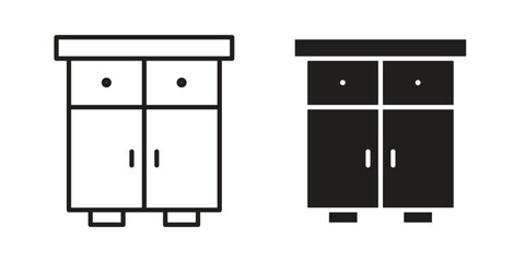 Cabinet icon for template. Icon vector graphic set