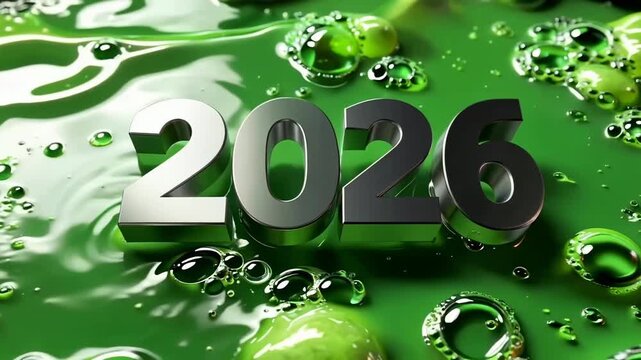 New Year Submerged in Water Bubbles