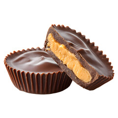 Delicious Peanut Butter Cups on White Background for Ad Campaigns and Food Blog Posts