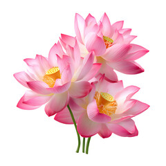 Elegant Pink Lotus Petals on Transparent Background for Design Projects