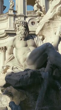 Statue of Zeus in Bernini's fountain of Four Rivers in Piazza Navona, Rome