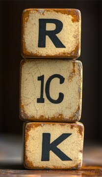 Close-up of three stacked vintage typewriter keys with letters R, 1C, and K showing worn and aged texture