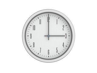 Wall clock on white background. 3D render