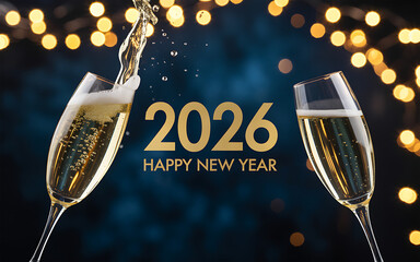 Happy New Year 2026 Champagne Toast