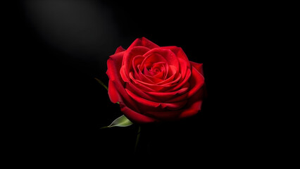 Fototapeta premium red rose on black